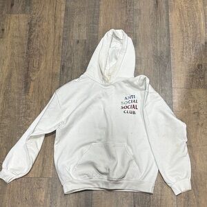 Anti Social Social Club White Hoodie with Black and Red Logo